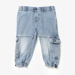 YAMP - Jean para Niño Cintura elásticada Jogger de Algodón