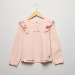 YAMP - Camiseta para Niña con Boleros Manga larga de Algodón