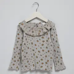 YAMP - Camiseta manga larga Bebé niña Acanalada Manga larga