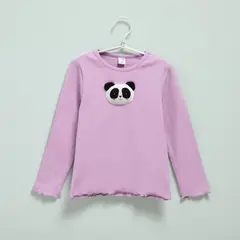 YAMP - Camiseta manga larga para Niña con Estampado de Algodón
