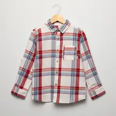 YAMP - Camisa para Niño de Cuadros Manga larga de Algodón