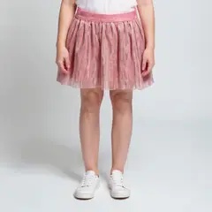 YAMP - Falda para Niña Brillante Cintura elásticada