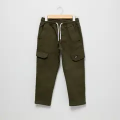 YAMP - Pantalón para Niño Cintura elásticada Cargo de Algodón
