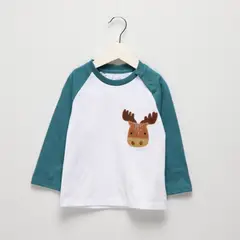YAMP - Camiseta manga larga para Bebé niño con Estampado de Algodón
