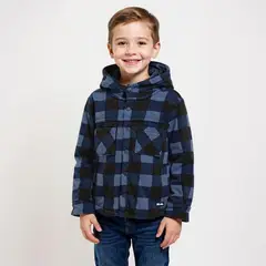 YAMP - Chaqueta Con capucha para Niño de Cuadros