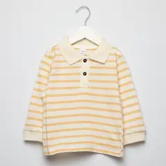 YAMP - Camiseta polo para Bebé niño de Rayas Manga larga de Algodón