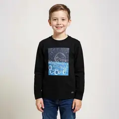 YAMP - Camiseta para Niño con Estampado Manga larga de Algodón