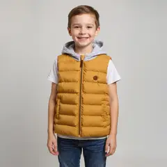 YAMP - Chaleco para Niño Acolchado Con capucha de Algodón