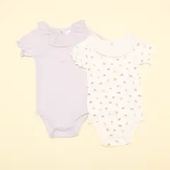 YAMP - Bodies para Bebé niña Pack de 2 unidades Con cuello de Algodón