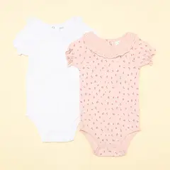 YAMP - Bodies para Bebé niña Pack de 2 unidades Con cuello de Algodón