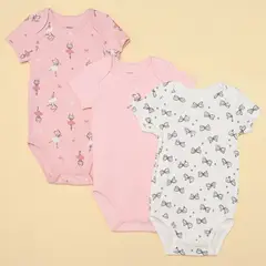 YAMP - Bodies para Bebé niña Pack de 3 unidades de Algodón