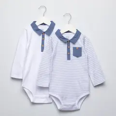 YAMP - Bodies para Bebé niño Pack de 2 unidades Con cuello de Algodón