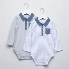 YAMP - Bodies para Bebé niño Pack de 2 unidades Con cuello de Algodón