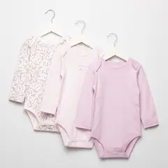 YAMP - Bodies para Bebé niña Pack de 3 unidades de Algodón