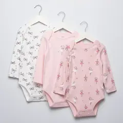 YAMP - Bodies para Bebé niña Pack de 3 unidades de Algodón