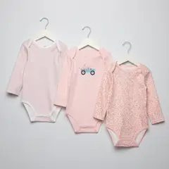 YAMP - Bodies para Bebé niña Pack de 3 unidades de Algodón