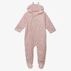 YAMP - Enterizo Bebé niña Flores Con capucha Manga larga