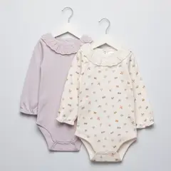 YAMP - Bodies para Bebé niña Pack de 2 unidades Con cuello de Algodón