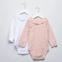 YAMP - Bodies para Bebé niña Pack de 2 unidades Con cuello de Algodón