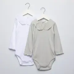 YAMP - Bodies para Bebé niña Pack de 2 unidades Con cuello de Algodón
