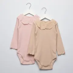 YAMP - Bodies para Bebé niña Pack de 2 unidades Con cuello de Algodón