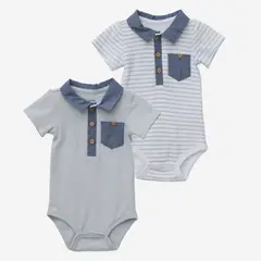 YAMP - Bodies para Bebé niño Pack de 2 unidades Con cuello de Algodón