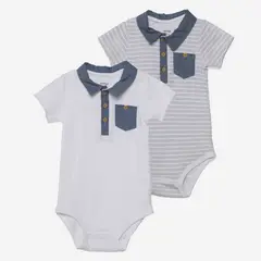 YAMP - Bodies para Bebé niño Pack de 2 unidades Con cuello de Algodón