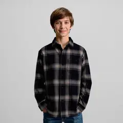 FEDERATION - Camisas para Niño de Cuadros Manga larga de Algodón
