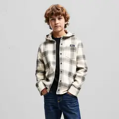 DOO AUSTRALIA - Camisa para Niño de Cuadros Con capucha Manga larga de Algodón