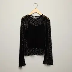 ELV - Blusa para Niña con Encaje Manga larga