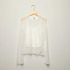ELV - Blusa para Niña con Encaje Manga larga