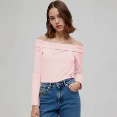 ELV - Camiseta para Niña Con cuello Manga larga de Algodón