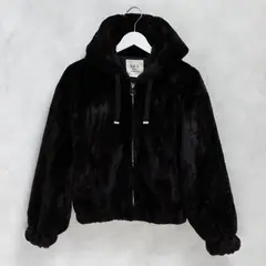 ELV - Chaqueta para Niña Efecto pelo Con capucha