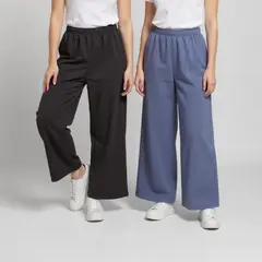 ELV - Pantalones para Niña Pack de 2 unidades Cintura elásticada de Algodón