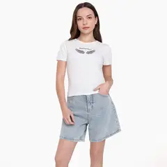 ELV - Camiseta para Niña Manga corta de Algodón