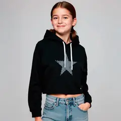ELV - Saco para Niña Con capucha de Algodón