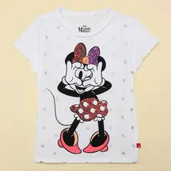 MINNIE - Camiseta para Niña Manga corta de Algodón