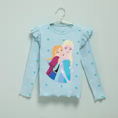 DISNEY - Camiseta manga larga Niña Con Estampado Frozen Manga larga Algodón Frozen