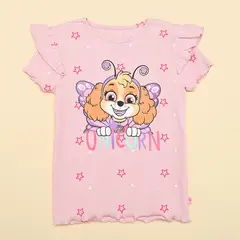 PAW PATROL - Camiseta para Niña con Estampado Manga corta de Algodón