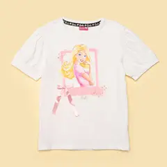 BARBIE - Camiseta Niña con Estampado Manga corta Algodón