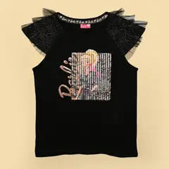 BARBIE - Camiseta para Niña con Lentejuelas Manga corta de Algodón
