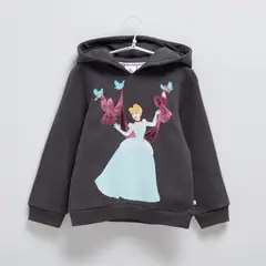 PRINCESS - Saco para Niña con Estampado Con capucha Princesas de Algodón