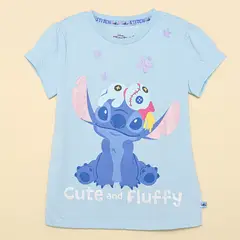 LILO & STITCH - Camiseta para Niña Manga corta de Algodón