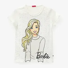 BARBIE - Camiseta para Niña Manga corta de Algodón