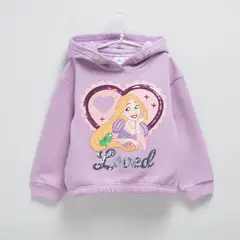 PRINCESS - Saco para Niña con Estampado Con capucha Princesas de Algodón