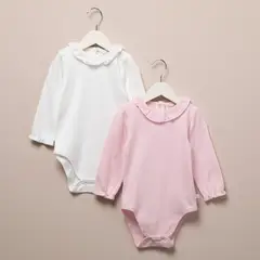 CONIGLIO - Bodies para Bebé niña Pack de 2 unidades Con cuello Manga larga de Algodón