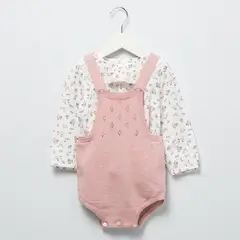 CONIGLIO - Set Blusa manga larga + Jardinera para Bebé niña en Algodón