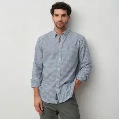 UNIVERSITY CLUB - Camisa Hombre de Cuadros Manga larga Recto de Algodón