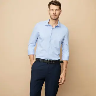 LA MARTINA - Camisa Hombre Manga larga Slim de Algodón
