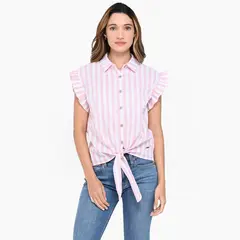 NEWPORT - Blusa Mujer Anudada Manga corta